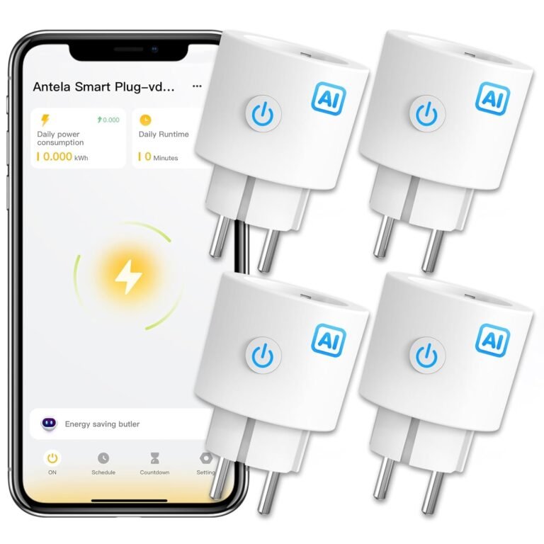 ANTELA WLAN Smart Steckdose 16A 3680W mit Strommessung 4er Set